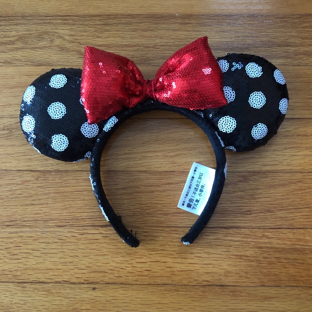 Official Disney parks sequined Minnie Mouse ears